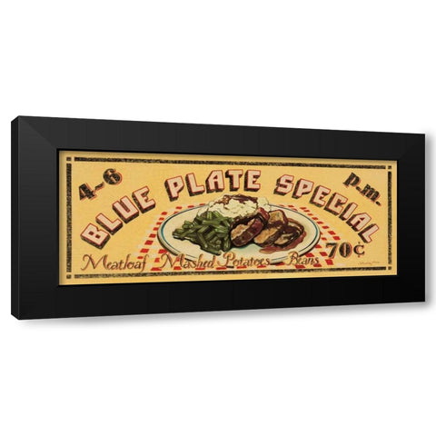 Blue Plate Special Black Modern Wood Framed Art Print with Double Matting by Jones, Catherine