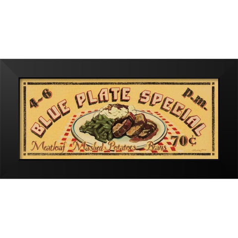 Blue Plate Special Black Modern Wood Framed Art Print by Jones, Catherine