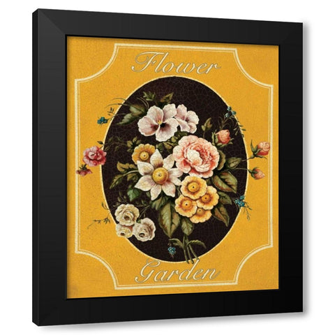 Flower Garden Black Modern Wood Framed Art Print by Jones, Catherine