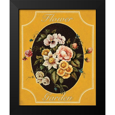 Flower Garden Black Modern Wood Framed Art Print by Jones, Catherine