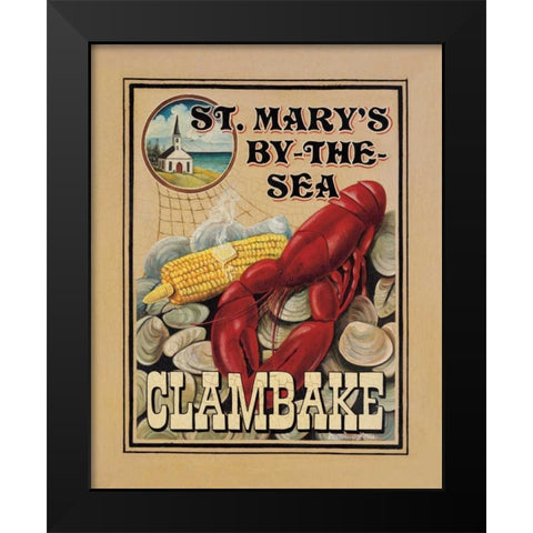 Clam Bake Black Modern Wood Framed Art Print by Jones, Catherine