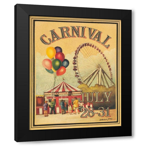 Carnival Black Modern Wood Framed Art Print with Double Matting by Jones, Catherine