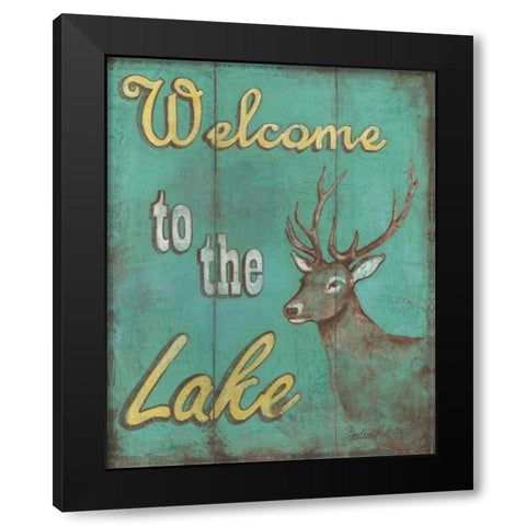 Lake Welcome Black Modern Wood Framed Art Print by Jones, Catherine
