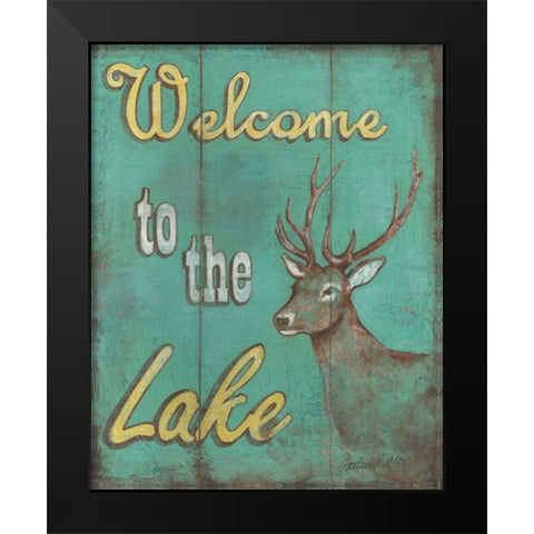 Lake Welcome Black Modern Wood Framed Art Print by Jones, Catherine
