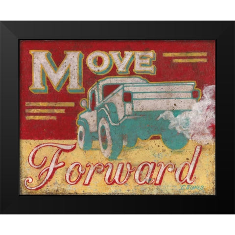 Move Forward Black Modern Wood Framed Art Print by Jones, Catherine