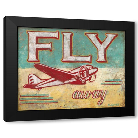 Fly Away Black Modern Wood Framed Art Print by Jones, Catherine