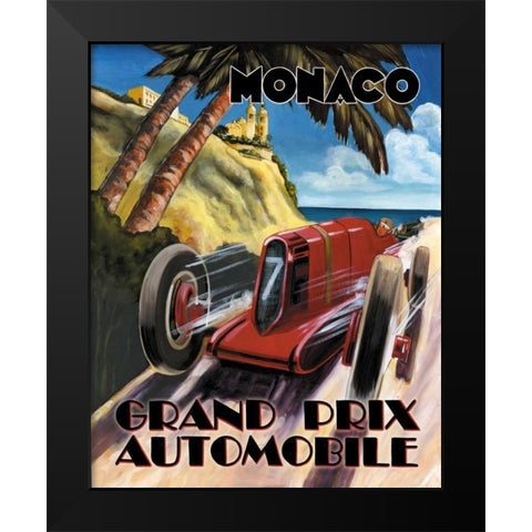 Monaco Grand Prix Black Modern Wood Framed Art Print by Jones, Catherine