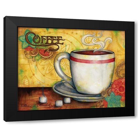 Spring Coffee Black Modern Wood Framed Art Print by Knold, Donna