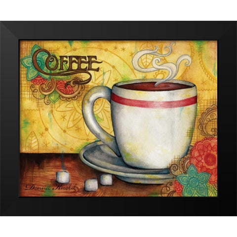 Spring Coffee Black Modern Wood Framed Art Print by Knold, Donna