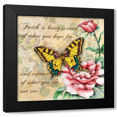Inspire Butterfly III Black Modern Wood Framed Art Print by Knold, Donna