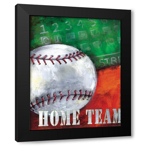 Baseball Black Modern Wood Framed Art Print with Double Matting by Knold, Donna