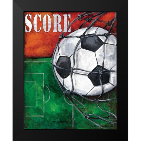Soccer Black Modern Wood Framed Art Print by Knold, Donna