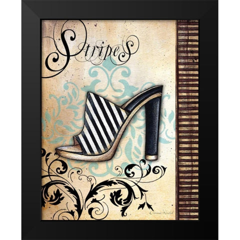 Stripes Black Modern Wood Framed Art Print by Knold, Donna