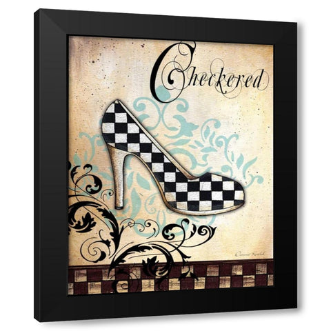 Checkered Black Modern Wood Framed Art Print with Double Matting by Knold, Donna