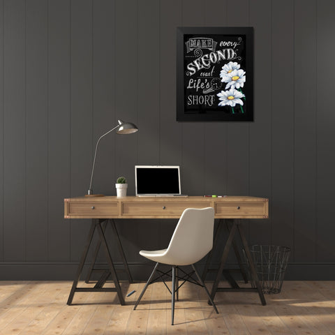 Chalkboard Inspirations I Black Modern Wood Framed Art Print by Knold, Donna