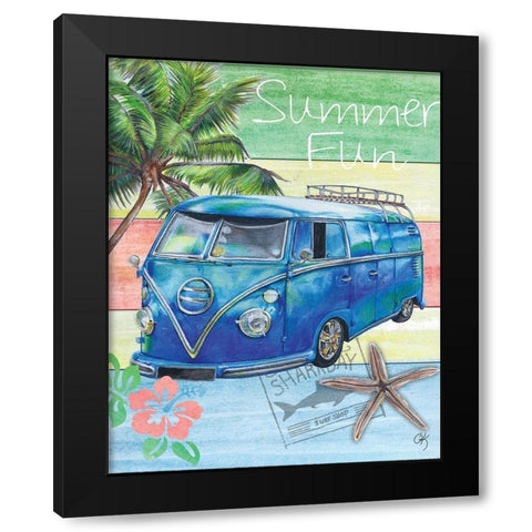 Summer Splash Van Black Modern Wood Framed Art Print with Double Matting by K, Onna