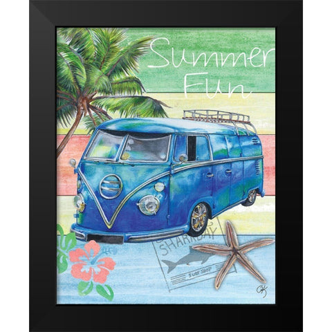Summer Splash Van Black Modern Wood Framed Art Print by K, Onna