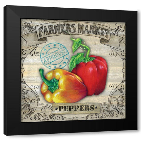 Farmers Market III Black Modern Wood Framed Art Print with Double Matting by K, Onna