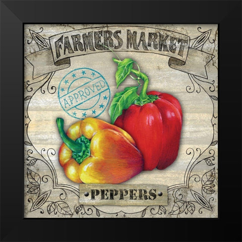 Farmers Market III Black Modern Wood Framed Art Print by K, Onna