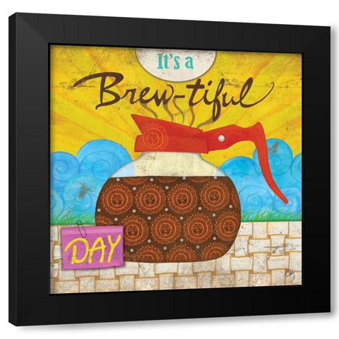 Coffee Time II Black Modern Wood Framed Art Print with Double Matting by K, Onna