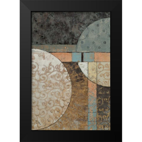 Geo Round Squared I Black Modern Wood Framed Art Print by Kime, John