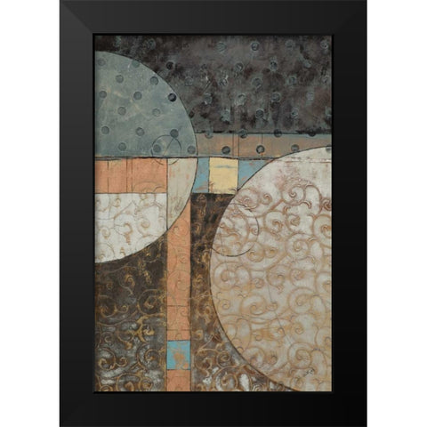 Geo Round Squared II Black Modern Wood Framed Art Print by Kime, John