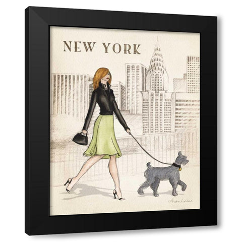 New York Black Modern Wood Framed Art Print by Laliberte, Andrea