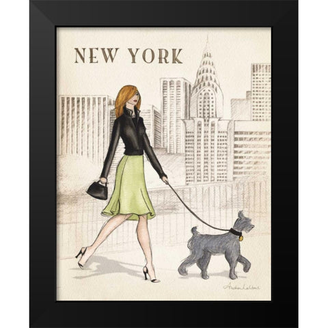 New York Black Modern Wood Framed Art Print by Laliberte, Andrea