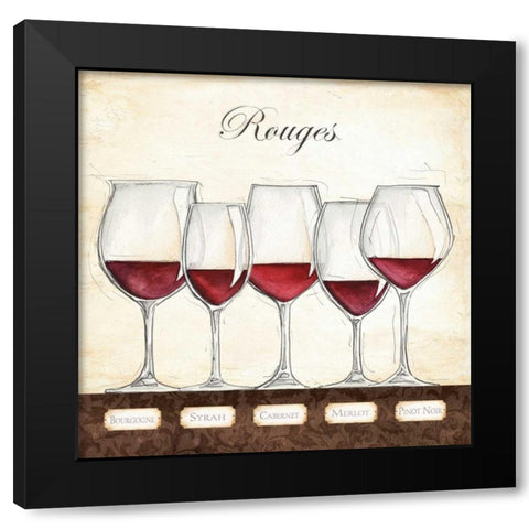 Les Vins Rouges Black Modern Wood Framed Art Print with Double Matting by Laliberte, Andrea