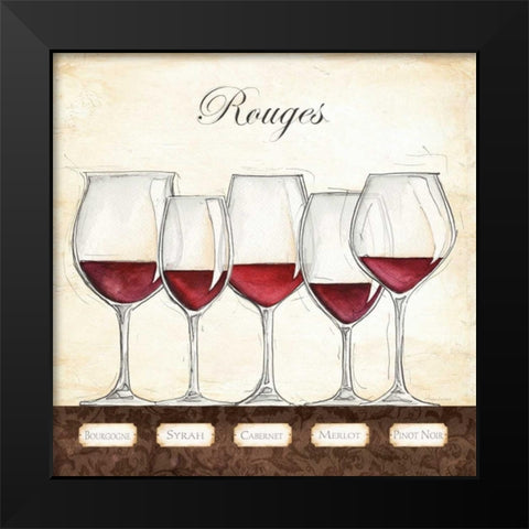 Les Vins Rouges Black Modern Wood Framed Art Print by Laliberte, Andrea