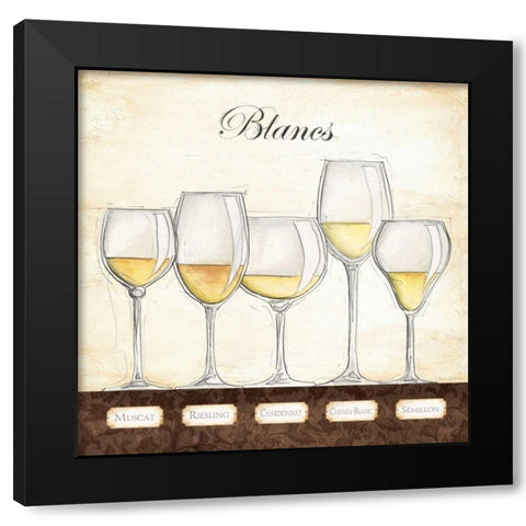 Les Vins Blancs Black Modern Wood Framed Art Print with Double Matting by Laliberte, Andrea