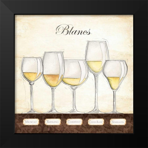 Les Vins Blancs Black Modern Wood Framed Art Print by Laliberte, Andrea
