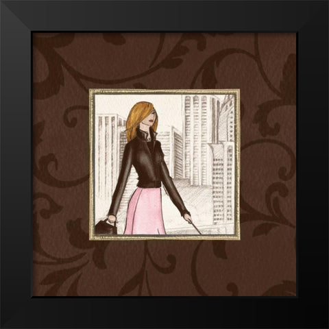 New York in Pink Black Modern Wood Framed Art Print by Laliberte, Andrea