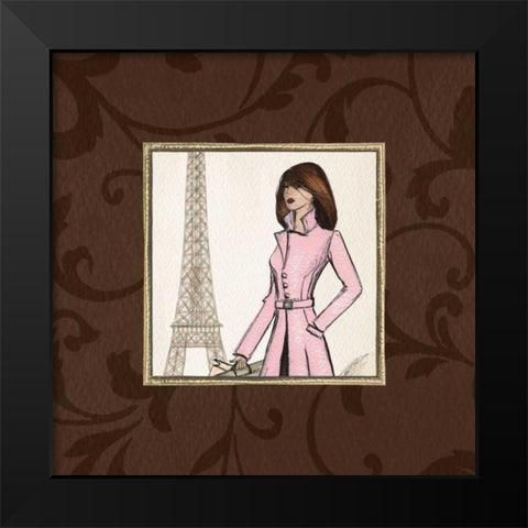 Paris in Pink Black Modern Wood Framed Art Print by Laliberte, Andrea