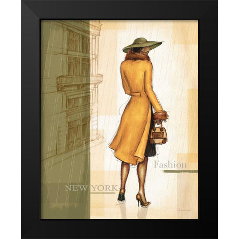 Golden Rain New York Black Modern Wood Framed Art Print by Laliberte, Andrea