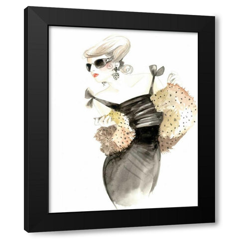 Runway Fashion III Black Modern Wood Framed Art Print by Laurencon