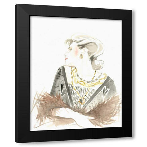 Runway Fashion IV Black Modern Wood Framed Art Print by Laurencon