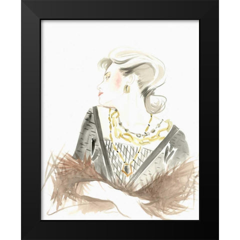 Runway Fashion IV Black Modern Wood Framed Art Print by Laurencon