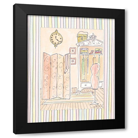 Powder Room II Black Modern Wood Framed Art Print with Double Matting by Leal, Steve
