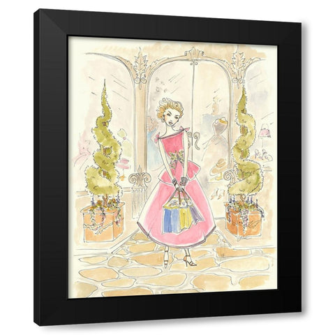 Boutique Shopping II Black Modern Wood Framed Art Print with Double Matting by Leal, Steve
