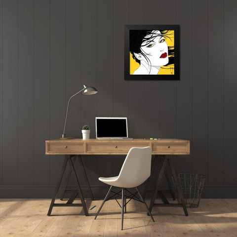 Christine Black Modern Wood Framed Art Print by Leal, Steve