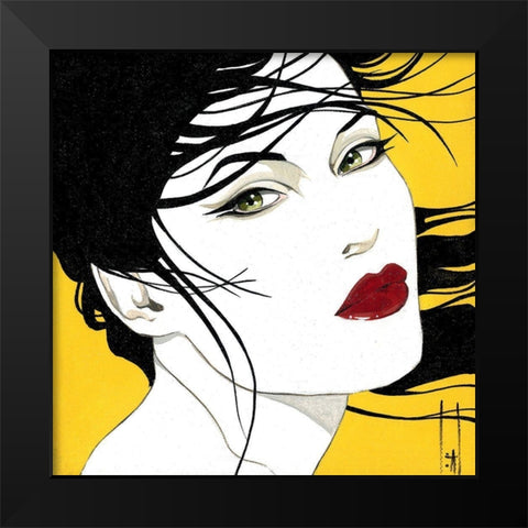 Christine Black Modern Wood Framed Art Print by Leal, Steve