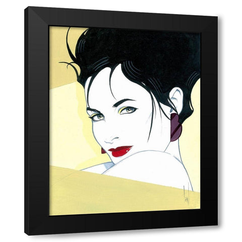 Carmen Black Modern Wood Framed Art Print with Double Matting by Leal, Steve