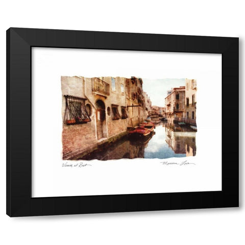 Venice at Rest Black Modern Wood Framed Art Print with Double Matting by Love, Maureen