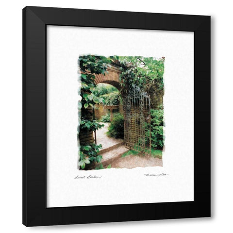 Secret Garden Black Modern Wood Framed Art Print by Love, Maureen
