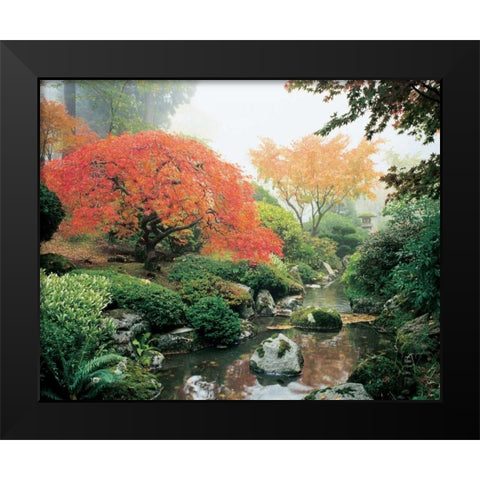 Japanese Garden I Black Modern Wood Framed Art Print by Love, Maureen