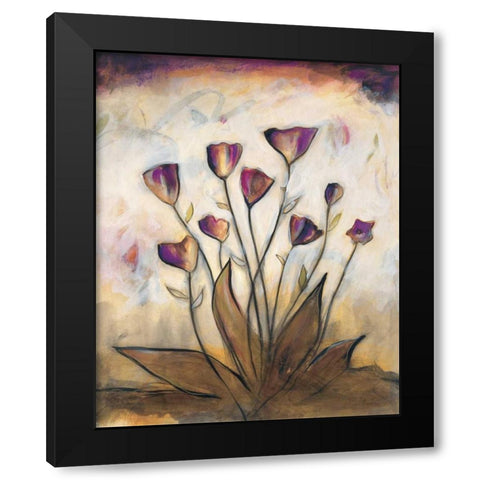 Poppy Garden II Black Modern Wood Framed Art Print with Double Matting by Marque, Lucia