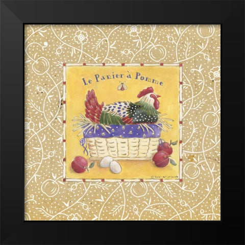 Le Panier a Pomme Black Modern Wood Framed Art Print by McCollum, Sudi