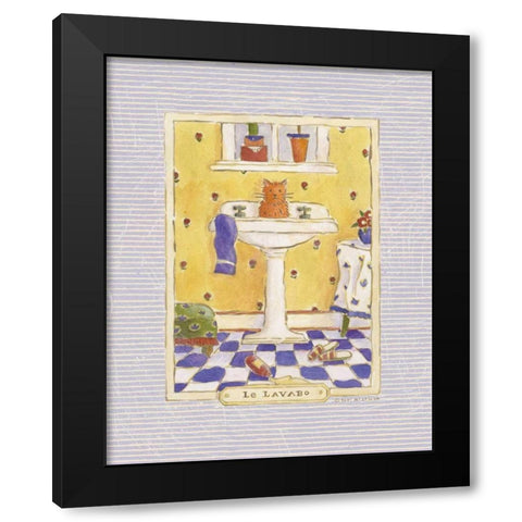 Kitty Lavabo Black Modern Wood Framed Art Print by McCollum, Sudi