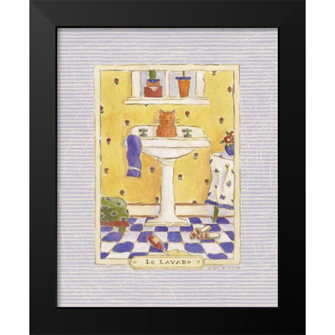 Kitty Lavabo Black Modern Wood Framed Art Print by McCollum, Sudi